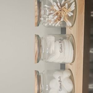 Laura Ashley Glass Storage Jars with Wooden Lids